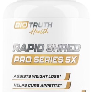 Rapid Shred Pro Series 5X | Supports GLP-1 Pathway Function | Weight Loss Pills for Women & Fat Burner for Men + Appetite Suppressant Supplement | 3rd Party Tested Formula – 60 Capsules