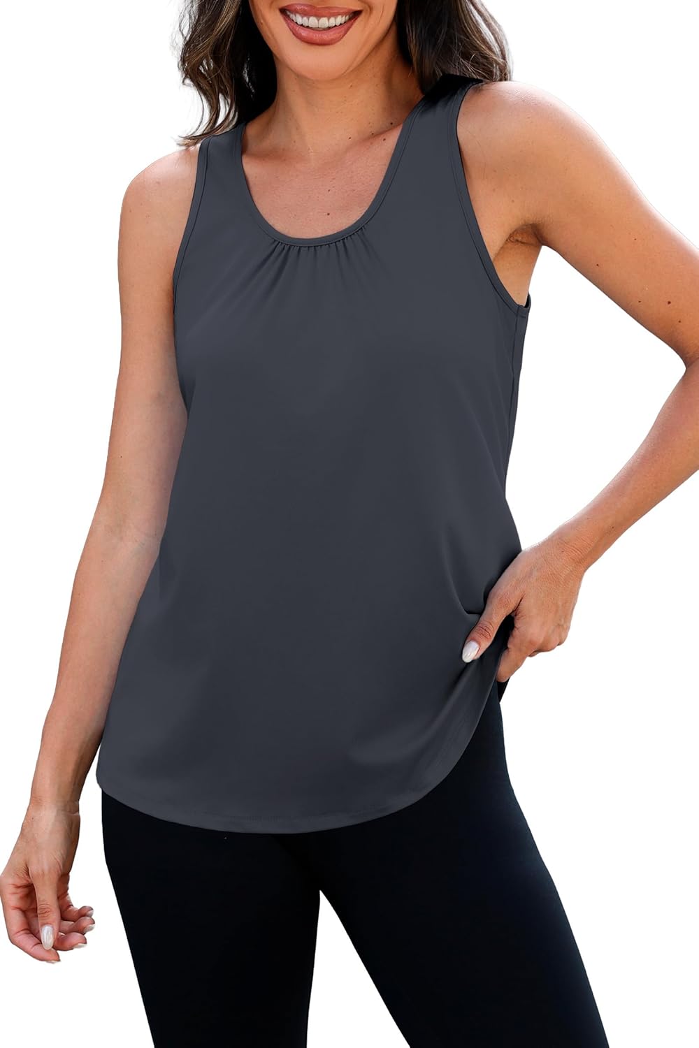 NIASHOT Workout Tank Tops for Women Racerback Loose Fit Yoga Top Sleeveless Gym Shirt Running Athletic Tanks Pack - Image 3