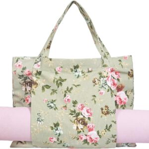 Yoga Mats bag for Women, Canvas Bags for Yoga Mat & Blocks Women, Floral Gym Valentine’s Day Gifts for Yoga Lover