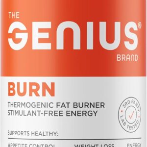 Genius Thermogenic Fat Burner, 60 Diet Veggie Pills – Weight Loss & Metabolism Supplement, Appetite Suppressant & Energy Booster – Caffeine-Free Nootropic Focus & Brain Boost – Ashwagandha & TeaCrine