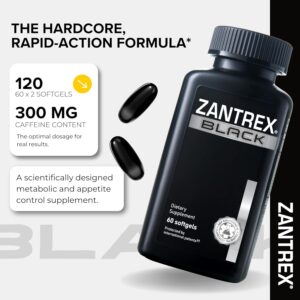 Zantrex Black – Naturally Boost GLP-1 & Metabolism Support | Thermogenic Energy, Weight Management Formula | 60 Pills
