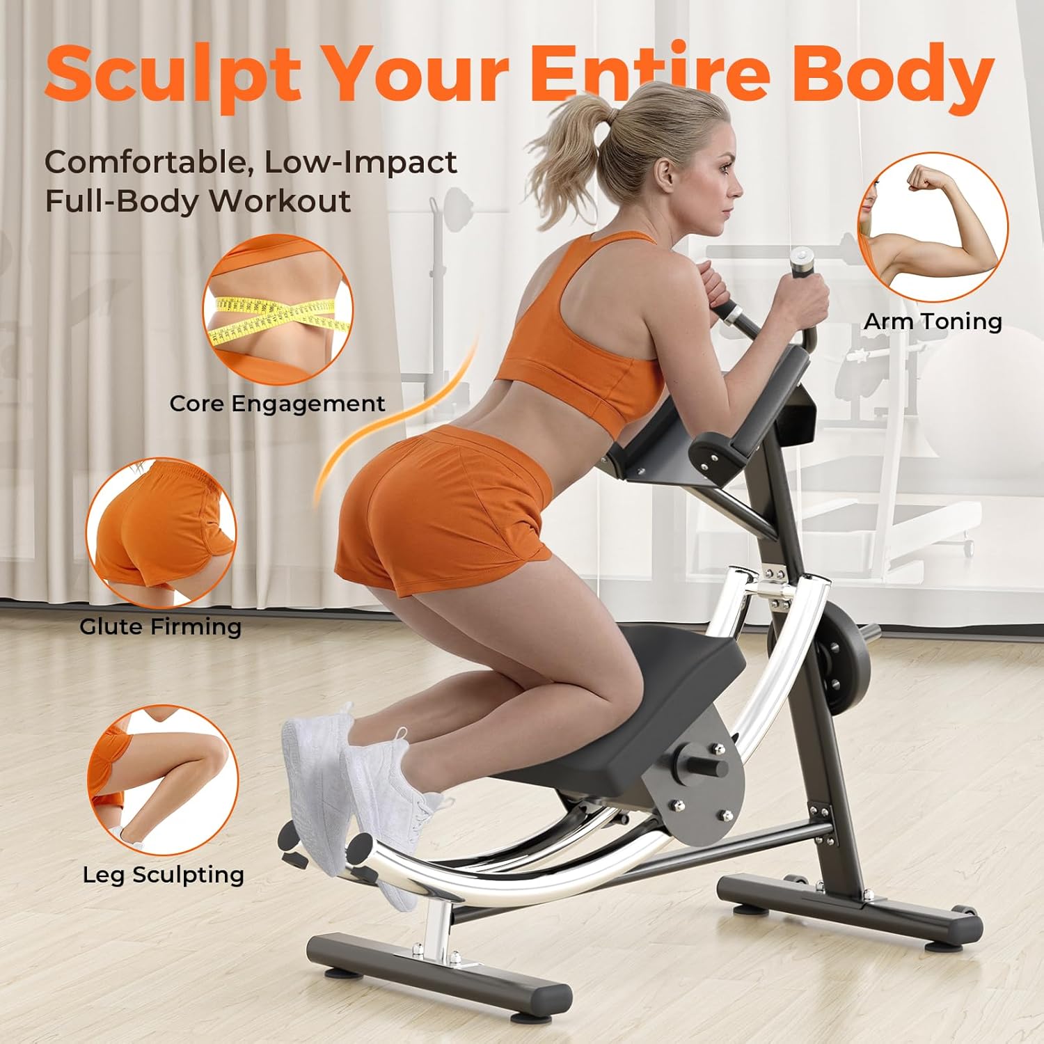 Ab Machine, Ab Trainer Coaster, Abdominal Crunch Core Workout Equipment, Foldable Core Fitness Training Equipment for All Levels, Home & Gym, 1200lbs Capacity - Image 2