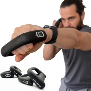 Shadowboxing Dumbbells Set (4 Weights) – 1lb & 2.2lb D-Shaped Knuckle Weights for Speed & Punching Power | Ergonomic Neoprene Hand Weights for Boxing, MMA, Running & Heavy Bag Training | App Compatible with PunchLab