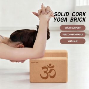 Cork Yoga Block, High Density Non-Slip Support Blocks for Balance, Dance, Pilates, Fitness Training