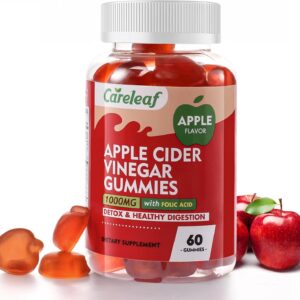 Apple Cider Vinegar Gummies, Metabolism Gummy with 1000mg AVC & Vitamin B6 Vitamin B12, ACV Gummies for Metabolism, Digestion, Detox, Gut & Immune Health, 60 Counts