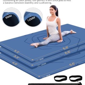 nuveti Large Exercise Mat (6’x 3′), Extra Wide Workout Mat for Men and Women, Yoga Mat Thick 1/4 Exercise Mats Non-Slip, Non-Toxic, Large Fitness Mat Perfect for Barefoot Exercise (Yoga, Pilates, Stretching, Meditation)