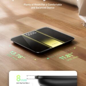 RunStar Scale for Body Weight 550lbs, 13-Inch Digital Bathroom Scale with Baby & Pet Mode, Extra-Large Bright LED Display, 8mm Tempered Glass for Accurate and Durable