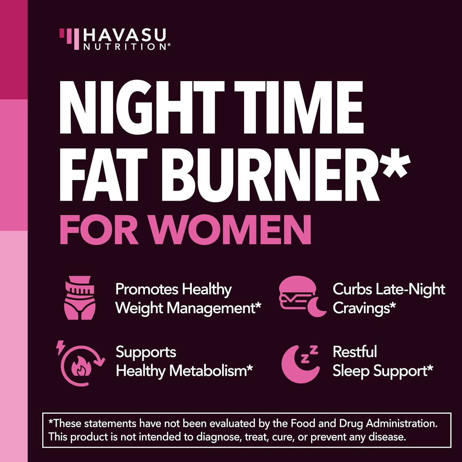 Night Time Fat Burner for Women - Appetite Suppressant for Weight Loss - 60 Count - Herbal Metabolism Booster with Melatonin for Sleep Support - Vegan, Non-GMO Capsules - 2 Month Supply - Image 3