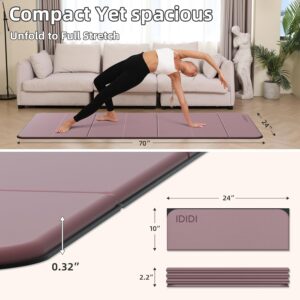 Foldable Yoga Mat Extra Thick 0.32 Inches – SGS Certified POE Material Exercise Mat, Non-Slip Design Fitness Mats, Multi-Purpose Workout Mats for Studio or Home Use
