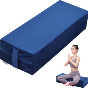 GOFORIT Yoga Bolster Pillow for Meditation and Support，Rectangular Meditation Pillow for Restorative Yoga，26.5″X9.5″ X6″