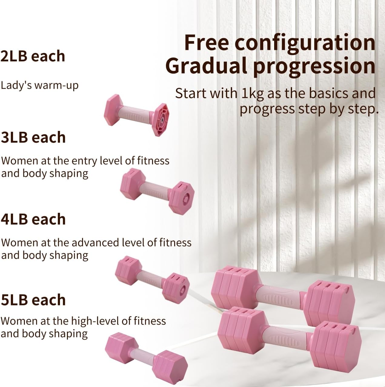 Shaking Weight Adjustable Dumbbell Set 22-66 lbs,Weight for Full Body Workout, Home Gym Equipment for Men & Women, Adjustable Weight for Arm & Core Training, Chest Exercise Equipment Fitness Dumbbells - Image 8