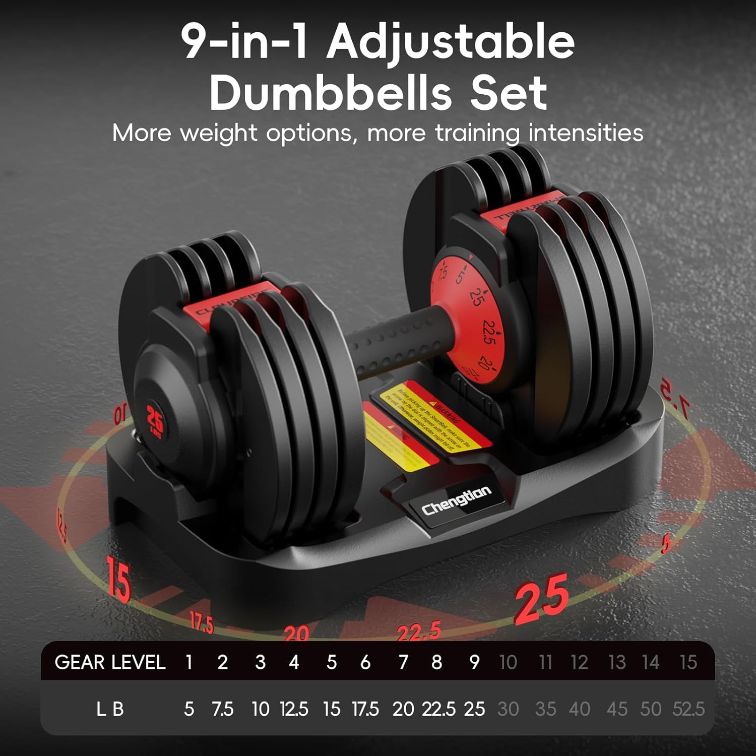 Upgraded Adjustable Dumbbell Set of 2 (52.5 lbs/25 lbs), 15/9 Weights Dumbbell Set, Quick Adjustable Dumbbells For Men and Women Home Gym Workout with Anti-Slip Handle, Safe and No Falling - Image 2