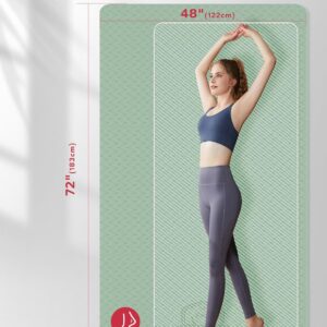 HAPBEAR Extra Large Yoga Mat – 72″x48″/78″x54″, 1/4″ & 1/3″ Thick, Non-Slip, Durable, Eco-Friendly, Wide Exercise Mat for Home Workouts, Yoga, Pilates, Stretching, Meditation (Barefoot Exercise)