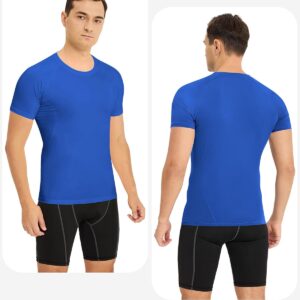 Men’s Compression Shirt Short Sleeve Athletic Football Undershirts Quick Dry Base Layer T-Shirt Workout Gym Running