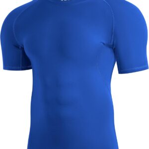 Men’s Compression Shirt Short Sleeve Athletic Football Undershirts Quick Dry Base Layer T-Shirt Workout Gym Running
