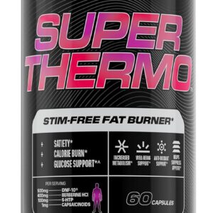 Cellucor Super Thermo™ Stim-Free Fat Burner | Thermogenic, Appetite, and Glucose Support | 60 Capsules