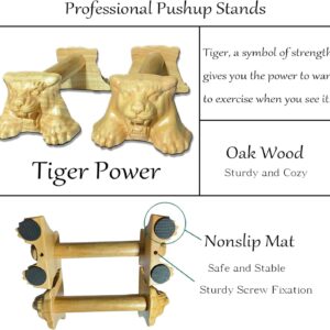 Tiger Power,Wood Pushup Bars Non-Slip Base Exercise Home.