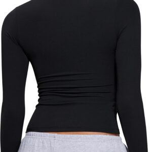 CRZ YOGA Softembrace Crewneck Long Sleeve Shirts for Women – Casual Going Out Tops Soft Basic Fitted Tight Fall T-Shirts