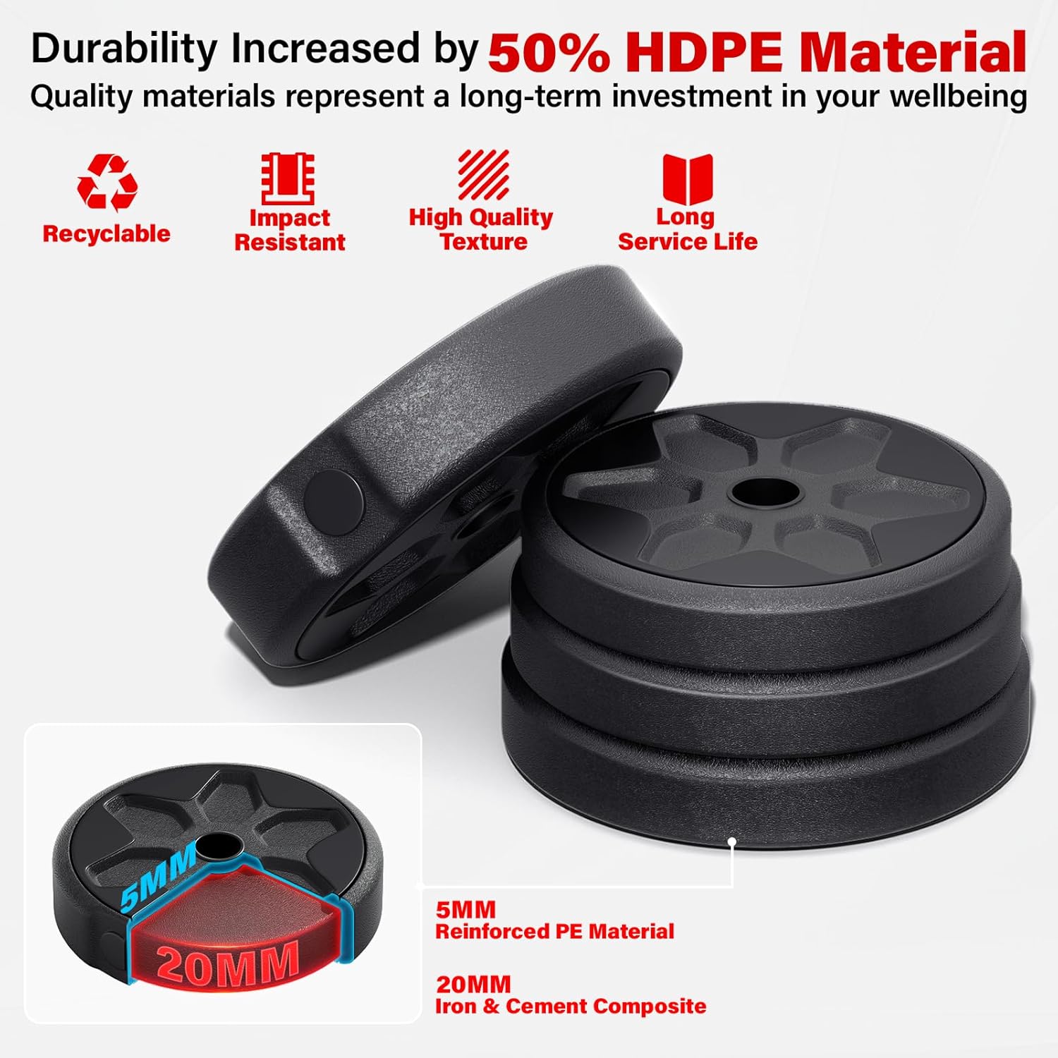Adjustable Dumbbells, 22/33/44/66/88LBS Free Weight Set with Connector, 4 in 1 Weight Set Used as Kettlebells, Barbell, Push up Stand, Fitness Exercises for Home Gym Suitable Men/Women - Image 3