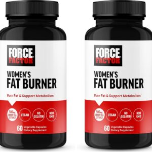 Force Factor Women’s Fat Burner, Metabolism Booster, and Weight-Loss Supplement Support, Green Tea Fat Burner Weight-Loss Pills to Help with Energy, Diet, and Exercise, Vegan, Non-GMO, 60 Capsules