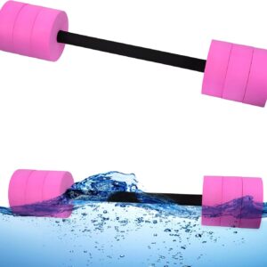 Hikeen Aquatic Exercise Dumbbells Water Dumbbell Pool Resistance Aquatic Fitness Barbells with 4 High-Density EVA Foam Pool Weights Dumbbells, for Water Aerobics Weight Loss