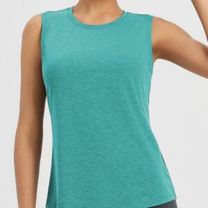 baleaf Women’s Workout Tank Tops Open Back Yoga Top High Neck Sleeveless Shirts Running Loose Fit Athletic Gym