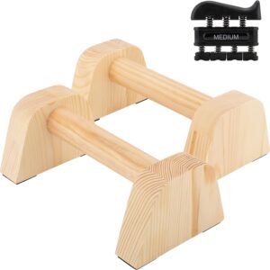 Wooden Push Up Bar Stand – Pushup Parallettes Floor Handles Perfect Bars for Calisthenics & Handstand
