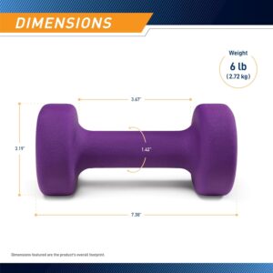 Marcy Colored Neoprene Dumbbell Hand Weights, Exercise Free Weights for Home Gym – Sold in Singles