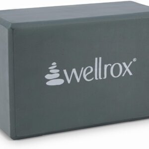 Wellrox Supportive Yoga Block Non-Slip EVA for Yoga, Pilates, Stretching, and Meditation (4″x6″x9″)