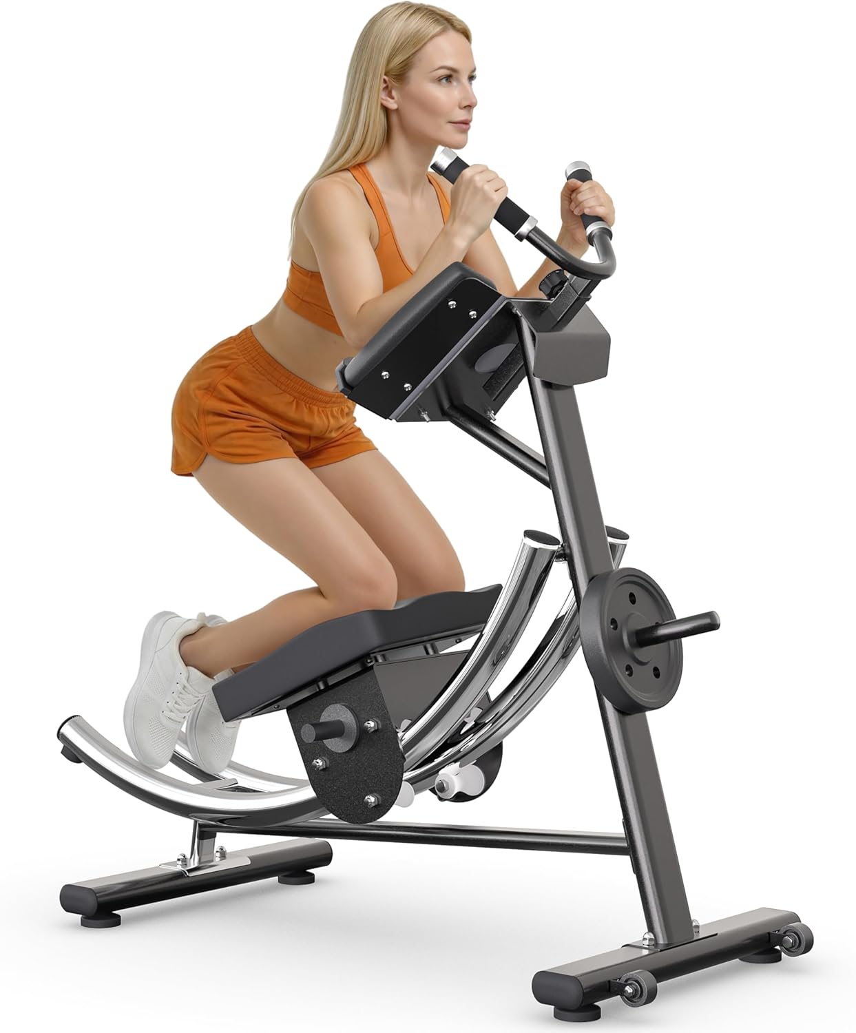Ab Machine, Ab Trainer Coaster, Abdominal Crunch Core Workout Equipment, Foldable Core Fitness Training Equipment for All Levels, Home & Gym, 1200lbs Capacity