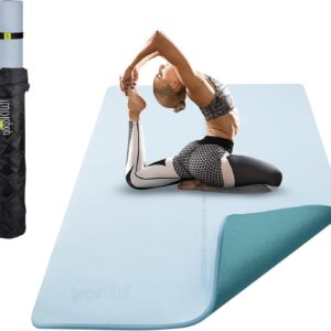 Large Yoga Mat (6’x4′) – 1/4″ & 1/2″ Thick Exercise Mats for Home Workout, Extra Wide Workout Mats for Home Gym, Yoga, Pilates, Stretching, Floor & More