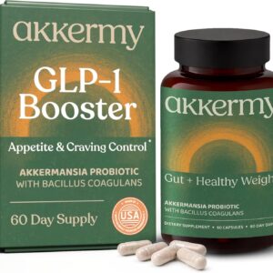Akkermansia Probiotic for Appetite Suppressant & Craving Control | Increases GLP-1 for Weight Loss | 60 Day Supply | Made in USA | Bacillus Coagulans, B2, D3 & Chromium | SIBO Friendly, Vegan