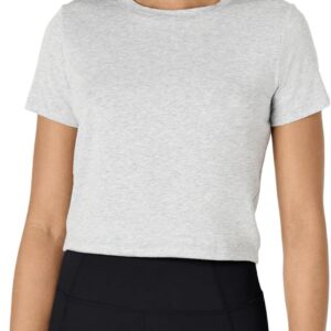 Amazon Essentials Women’s Active Soft Cotton Crewneck Short Sleeve Yoga Workout Lightweight Cropped T-Shirt