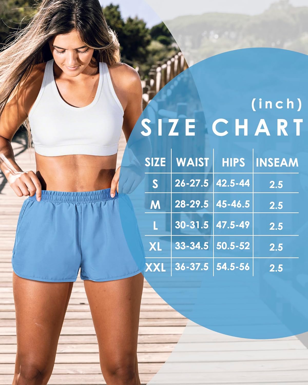 Womens Running Shorts with Liner Womens 2 in 1 Athletic Shorts Quick Dry Shorts with Pockets for Walking Gym Hiking - Image 5