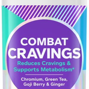 OLLY Combat Cravings, Metabolism & Energy Support Supplement,1000 mcg Chromium, Green Tea, Goji Berry, Ginger – 30 Count