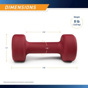 Marcy Colored Neoprene Dumbbell Hand Weights, Exercise Free Weights for Home Gym – Sold in Singles