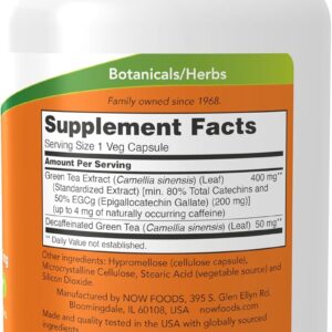 NOW Foods Supplements, EGCg Green Tea Extract ,Dietary,400 mg, Free Radical Scavenger*, 180 Veg Capsules