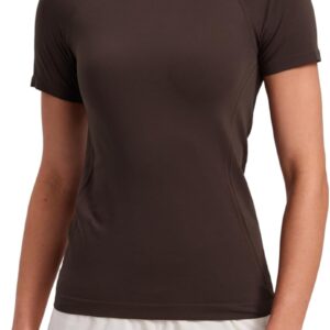 CRZ YOGA Seamless Workout Tops for Women Hip Length – Athletic Running Gym Yoga Short Sleeve Shirts Breathable Crewneck Tees
