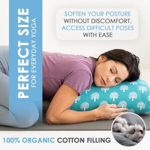Y O GAYO Yoga Bolster – Made with 100% Cotton, Yoga Pillow Set Includes Extra Washable Cover and Carry Bag