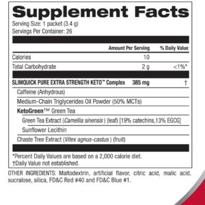 Slimquick Pure 3x Extra Strength Mixed Berry Drink Mix for Women to Help Achieve Weight Goals, Helps Metabolism, Keeps Full for Longer with Green Tea, Caffeine, Chaste Tree, Rhodiola Extract, 26 Count