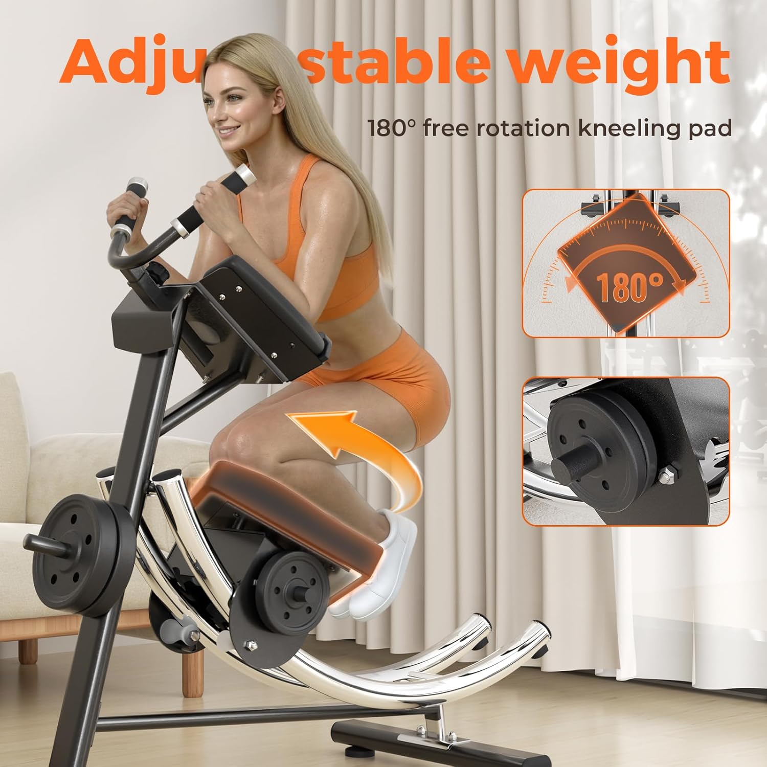 Ab Machine, Ab Trainer Coaster, Abdominal Crunch Core Workout Equipment, Foldable Core Fitness Training Equipment for All Levels, Home & Gym, 1200lbs Capacity - Image 5