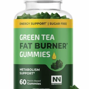 Green Tea Fat Burner Gummies for Weight Loss | Metabolism Boost & Appetite Suppressant with Green Coffee Bean and Garcinia Cambogia | Pills to Burn Belly Fat for Women & Men by Nobi Nutrition