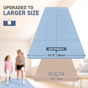 Foldable Yoga Mat for Travel 72″x 32″x 0.32″Inch, 8mm Thick Folding Exercise Mat, Outdoor Non-slip Pilates Mat for Women & Men, Wide Yoga Mat Packable for Workout and Fitness