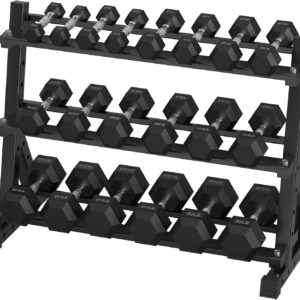 Hex Dumbbell Sets with Rack, 290-840 lb Rubber Encased Exercise & Fitness Dumbbells Set, Hand Weight for Strength Training, Weight Dumbbells