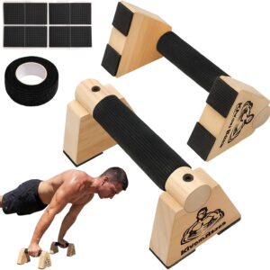 Wooden Push Up Bars, Parallettes Bars – Wooden Calisthenics Equipment for Handstand Training Push Up Bars & Calisthenics Bar Calisthenics Equipment for outdoor&home