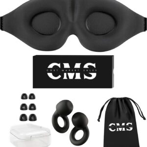 Unisex Sleep Mask – Plus A Pair of Sleep Plugs, Light and Sound Blocking, Soft and Comfortable, The Best Sleep Mask.
