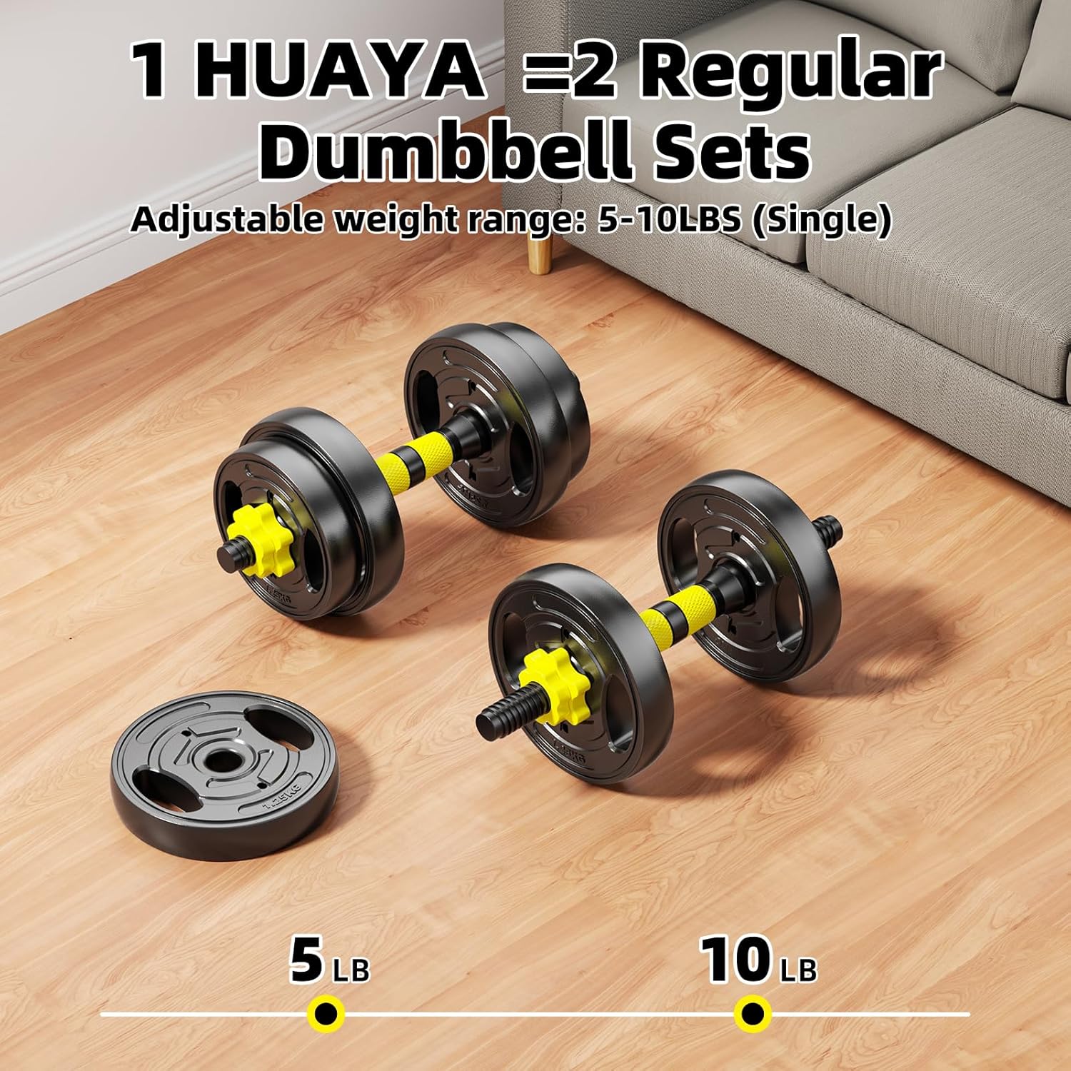 Adjustable Dumbbell Set, 10-90lbs Free Weights with Connector – 4 in 1 Dumbbells, Barbell, Kettlebell & Push Up Stand, Adjustable Weights Set for Home Gym Fitness Equipment for Men & Women - Image 3