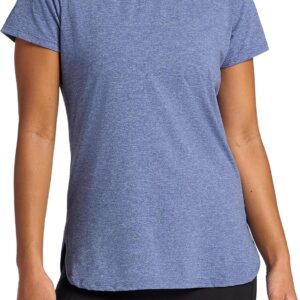 Gaiam Women’s Everyday Performance Crewneck T-Shirt, Slim Fit, Stretch Lightweight Material, Moisture-Wicking