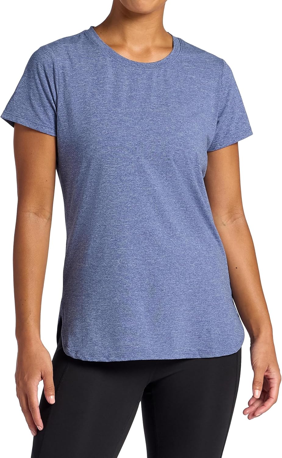 Gaiam Women's Everyday Performance Crewneck T-Shirt, Slim Fit, Stretch Lightweight Material, Moisture-Wicking