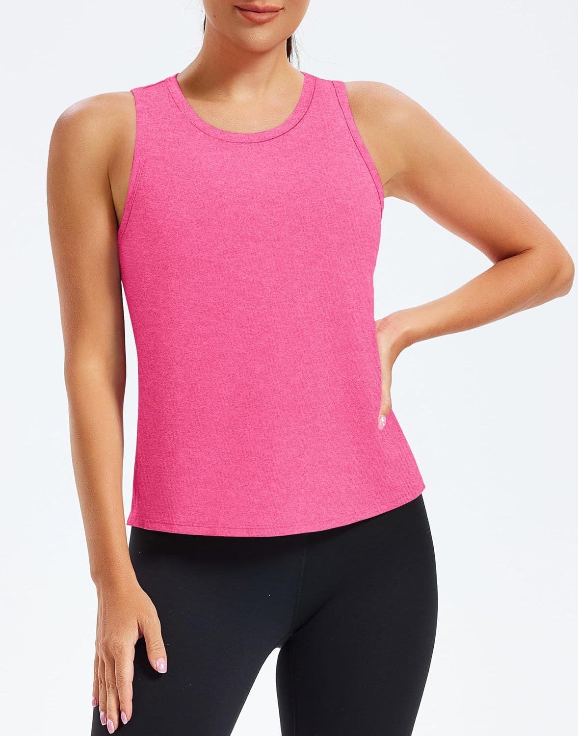 Alaroo Womens Workout Tank Tops Sleeveless Short Shirts for Sport Athletic Yoga Running Gym Loose Crop 2026 - Image 2